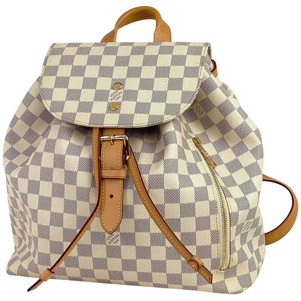 Louis Vuitton Sperone Backpack Daypack Rucksack Damier Azur White